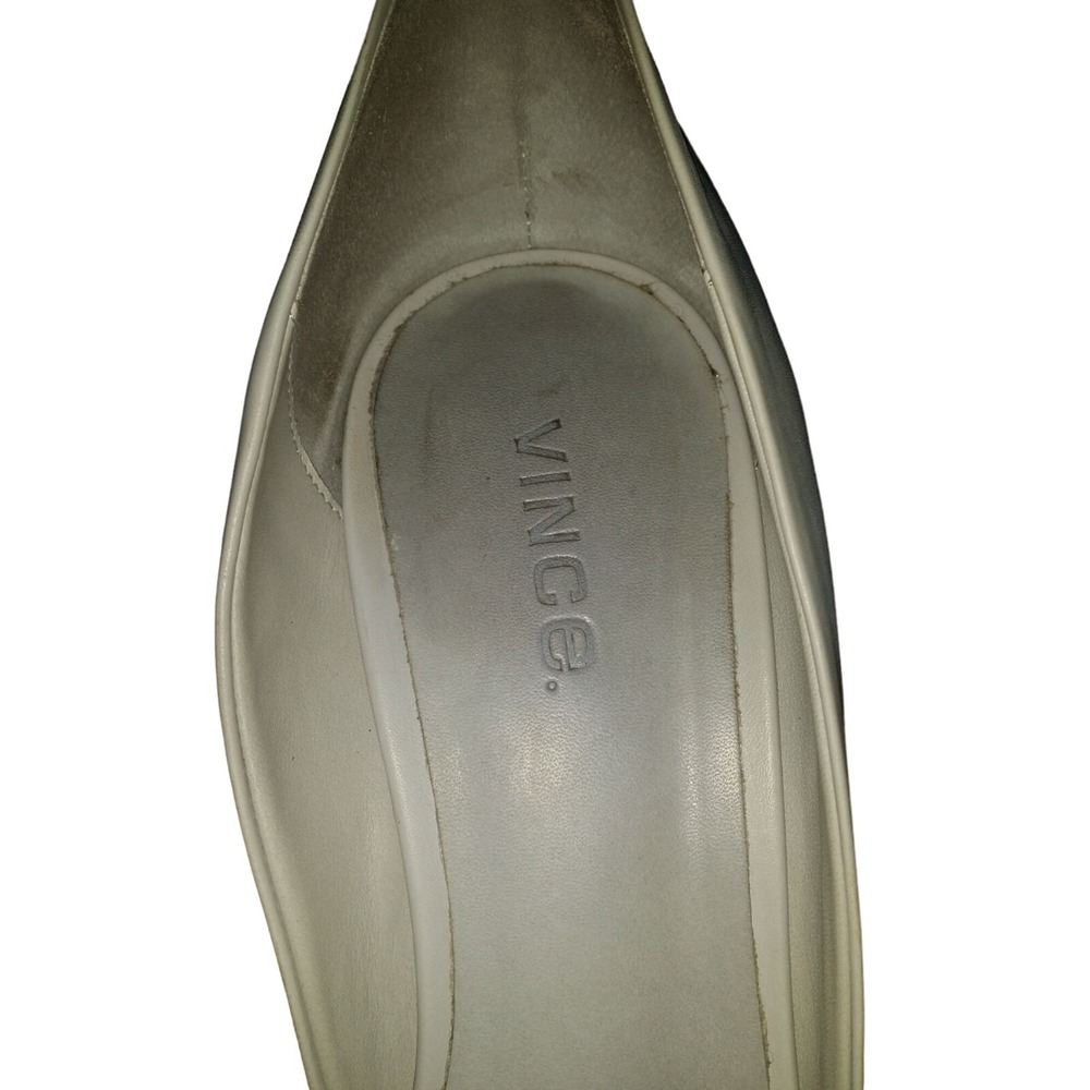 Vince D'Orsay Claire Paulette Pumps Sz 10 M Leather Woodsmoke Gray Designer - Picture 4 of 9